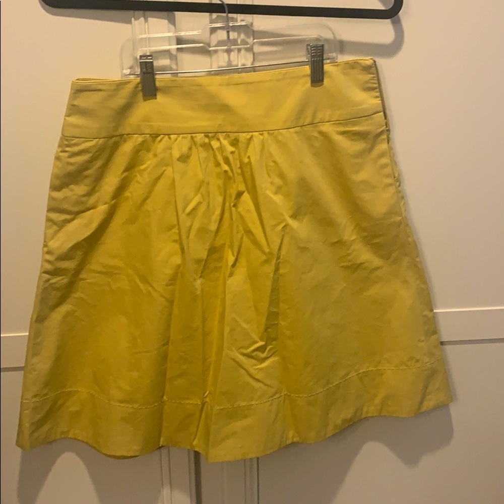 J. Crew knee length mustard yellow full skirt